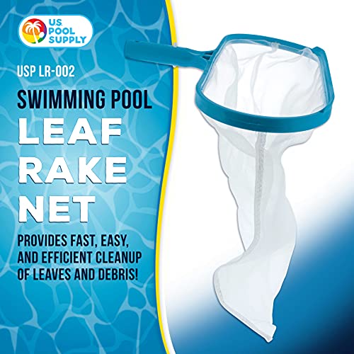 U.S. Pool Supply Professional Swimming Pool Leaf Rake Net - Cleans Out Debris Fast, Pool Maintenance - Clean Pool Liners, Spas, Ponds and Kids Inflatable Pool