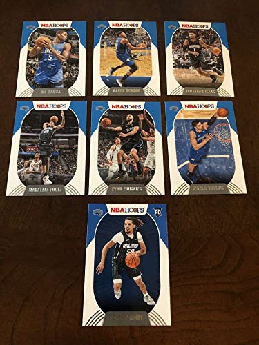 2020-21 Panini NBA Hoops Orlando Magic Team Set Includes Rookies (Hand Collated) of 7 Cards: 57 Markelle Fultz 69 Evan Fournier 80 Nikola Vucevic 102 Jonathan Isaac 106 Aaron Gordon 154 Mo Bamba 234 Cole Anthony RC Rookie