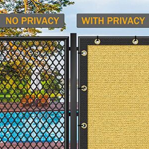 Cisvio 4ft x50ft Privacy Screen Fence Heavy Duty 170 GSM Wind Screen & dustproof Protective Covering Mesh Fencing for with Brass Grommets Outdoor Patio Lawn Garden Balcony Sand