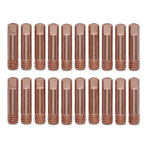 GZTIGWELD 20pk Contact Tip .035'' & 0.9mm M6x25mm Copper Accessory for MB-15AK MIG/MAG Welding Torch