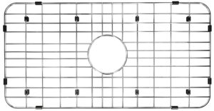 alonsoo kitchen sink grid and sink protectors, 25-1/8" x 12-7/8" stainless steel sink grate sink grids for bottom of kitchen sink centered drain with corner radius1-1/2", stainless steel