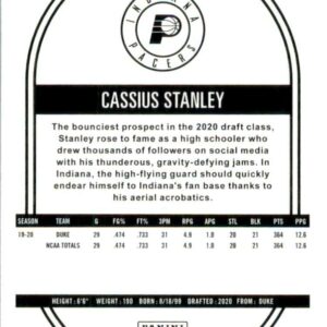 Indiana Pacers 2020 2021 Hoops Factory Sealed Team Set with a Rookie card of Cassius Stanley