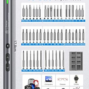 Kingsdun Mini Electric Screwdriver, 62 in 1 Cordless Precision Power Screwdriver with 48 Bits, Rechargeable Electrical Screwdriver Repair Tool Kit with LED Lights Magnetic Mat for Phones PC Laptops