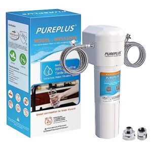pureplus under sink water filter, 22000 gallons, 99.99% chlorine reduction, nsf/ansi certified direct connect under counter water filtration system