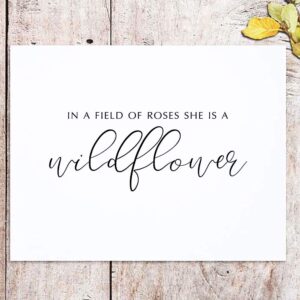 In a Field of Roses She is A Wildflower Print, Girl Nursery Prints, Girl Quotes, She is a Wildflower Wall Art, Quote Prints for Girl Baby, Nursery Wall Decor, No Frame (8X10 INCH)