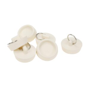 semetall drain stopper 6 pack 1-1/2" bath plugs rubber white sink plug with hanging ring for bathtub,bathroom,kitchen