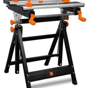 WEN 24-Inch Height Adjustable Tilting Steel Portable Work Bench,Black