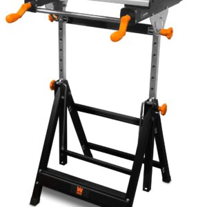 WEN 24-Inch Height Adjustable Tilting Steel Portable Work Bench,Black