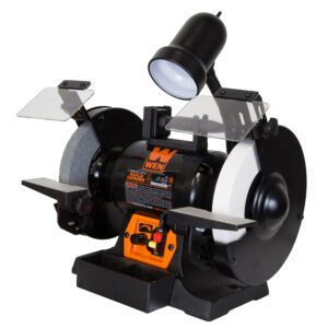 WEN BG4280 5-Amp 8-Inch Variable Speed Bench Grinder with Flexible Work Light, Black,orange