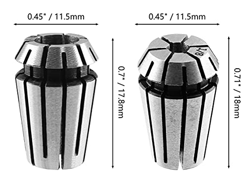 Lanzeuta 1/4" & 1/8" ER11 Spring Collet, High Precision ER11 Collet Chuck for CNC Engraving Machine and Milling Lathe Tool