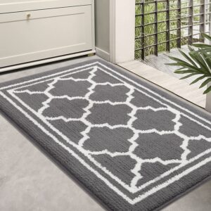 buganda indoor door mat, resist dirt and absorbent entrance mat, anti-slip, low profile inside floor mat doormat for entryway (32x20 inches, grey)