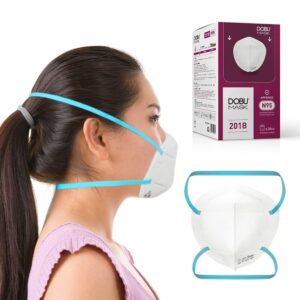 dobu mask 2d n95 medical grade face masks with soft nose foam | niosh authorized high-efficiency breathable face mask | small – medium size particulate respirator | model 201b (box of 25)