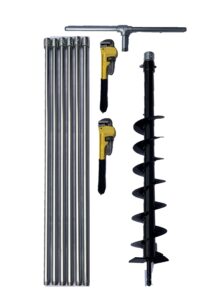 life door [with instructions] hole well digging tool kit length 2.36inch auger total length 20.5feet (extension can be added) made of lightweight steel pipe