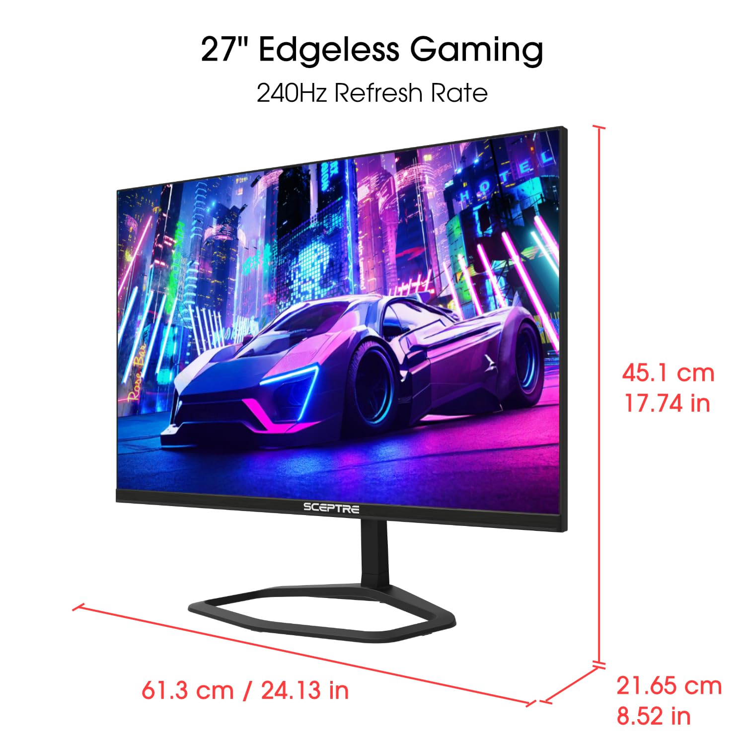 Sceptre 27 inch 240Hz Gaming Monitor AMD FreeSync Premium HDMI DisplayPort Build-in Speakers Machine Black 2024 (FWD240 Series)