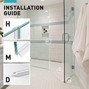 Shower Door Seal Set - 4 PCS 3/8" x 77" Frameless Shower Door Bottom Seal and Side Seal for 3/8 Inch Glass,Glass Shower Door Seal Strip Door Sweep,Stop Shower Leaks and Create a Water Barrier