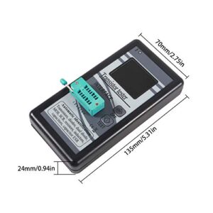 1PACK Transistor Tester,Mosfet Transistor Capacitor Tester, Mega328 NPN PNP Transistor Diode Resistor Inductor Capacitance MOS SCR ESR Meter Automatic Checker Detector(not Included DC9V Battery)