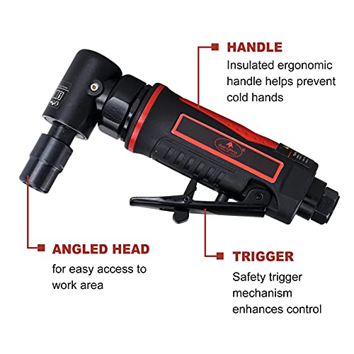 AEROPRO TOOLS 1/4-Inch Angle Pistol Grip Air Angle Die Grinder AP17315 with 1/4 collect, 20000 RPM