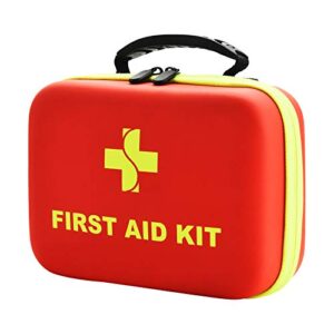 emergency first aid kit for home - 220 pieces first aid supplies home emergency kit - lightweight & compact first aid kit with eva case - best for hiking camping travel car backpacking school office