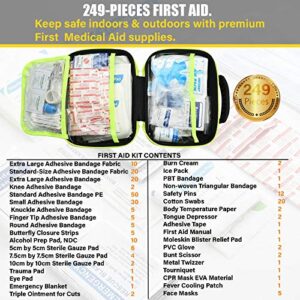 Emergency First Aid Kit for Home - 220 Pieces First Aid Supplies Home Emergency Kit - Lightweight & Compact First Aid Kit with EVA Case - Best for Hiking Camping Travel Car Backpacking School Office