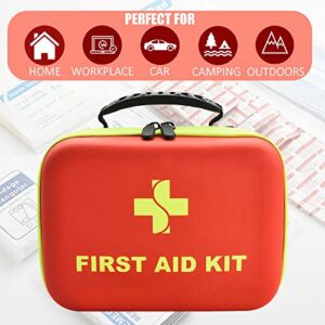 Emergency First Aid Kit for Home - 220 Pieces First Aid Supplies Home Emergency Kit - Lightweight & Compact First Aid Kit with EVA Case - Best for Hiking Camping Travel Car Backpacking School Office