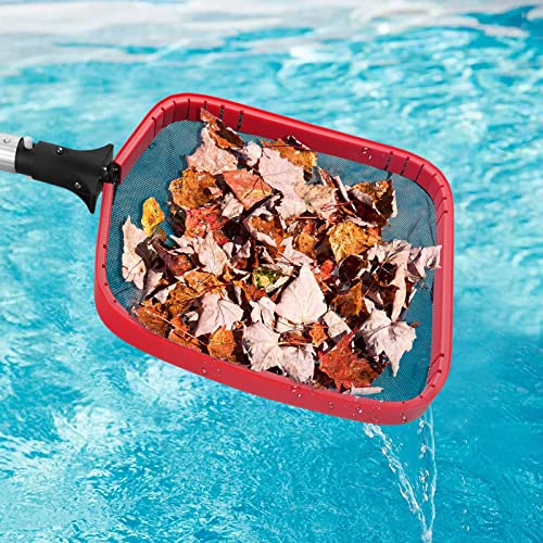 TidyMister Pool Leaf Skimmer Swimming Pool Net Leaf Rake with Strong Aluminum Frame Fine Mesh Detachable Pool Cleaning Tool