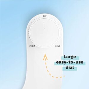 Omigo Element Bidet Attachment Non-Electric Thin Modern Design, Dedicated Rear and Front Self-Cleaning Nozzles with Pressure Control Dial (Ambient Temp, White)