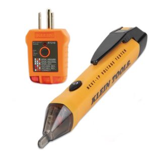klein tools 80025 outlet tester kit with gfci tester and non-contact voltage tester, 2-piece