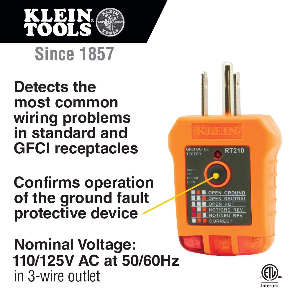 Klein Tools 80025 Outlet Tester Kit with GFCI Tester and Non-Contact Voltage Tester, 2-Piece