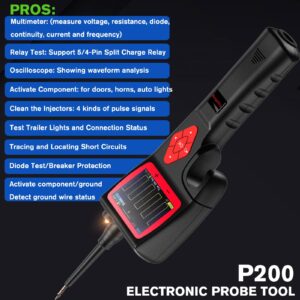 TopDiag P200 Car Circuit Tester with Oscilloscope, 20FT Cable - Tests Voltage, Continuity, Components