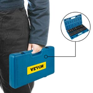 VEVOR Impact Socket Set 1/2 Inches 26 Piece Deep Sockets, , 6-Point , Rugged Construction, Cr-V, 1/2 Inches Drive Socket Set Impact Metric 10mm - 36mm, with a Storage Cage