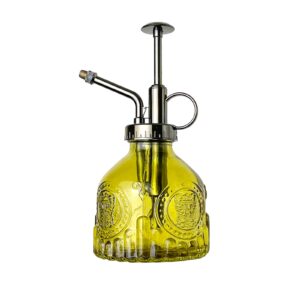 reffu plant mister spray bottle 6.3 inches tall vintage plant spray bottle, plant sprayer mister,plant spritzer, watering can with top pump for indoor house plants, garden,cleaning (yellow)