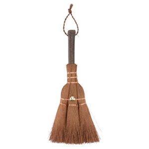 yardwe mini palm broom natural whisk sweeping hand handle broom small tea ceremony broom desk cleaning brush for dining room tables countertop brown 2