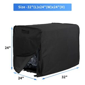 Jorohiker Generator Cover Waterproof 32 x 24 x 24 inch, Heavy Duty Thicken 600D Polyester Universal Generator Cover for Portable Generators 5000-10000 Watt, Black