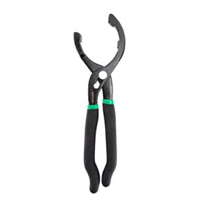 amazon brand - denali 12 inch, oil filter pliers with comfort grip, black