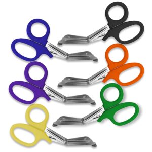 surgical online 6 pcs emt trauma shear heavy duty assorted rainbow, ideal for ems, nurse, medic, police and firefighter, strong enough to cut a penny in half