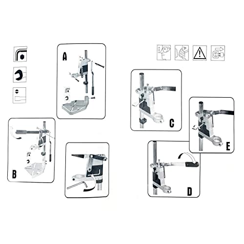 NICCOO Drill Press Stand For Hand Drill, Adjustable Bench Clamp Drill Press Floor Stand Workbench Repair Tool for Drilling Collet Workshop,Single Hole Aluminum base (for Small Jobs)