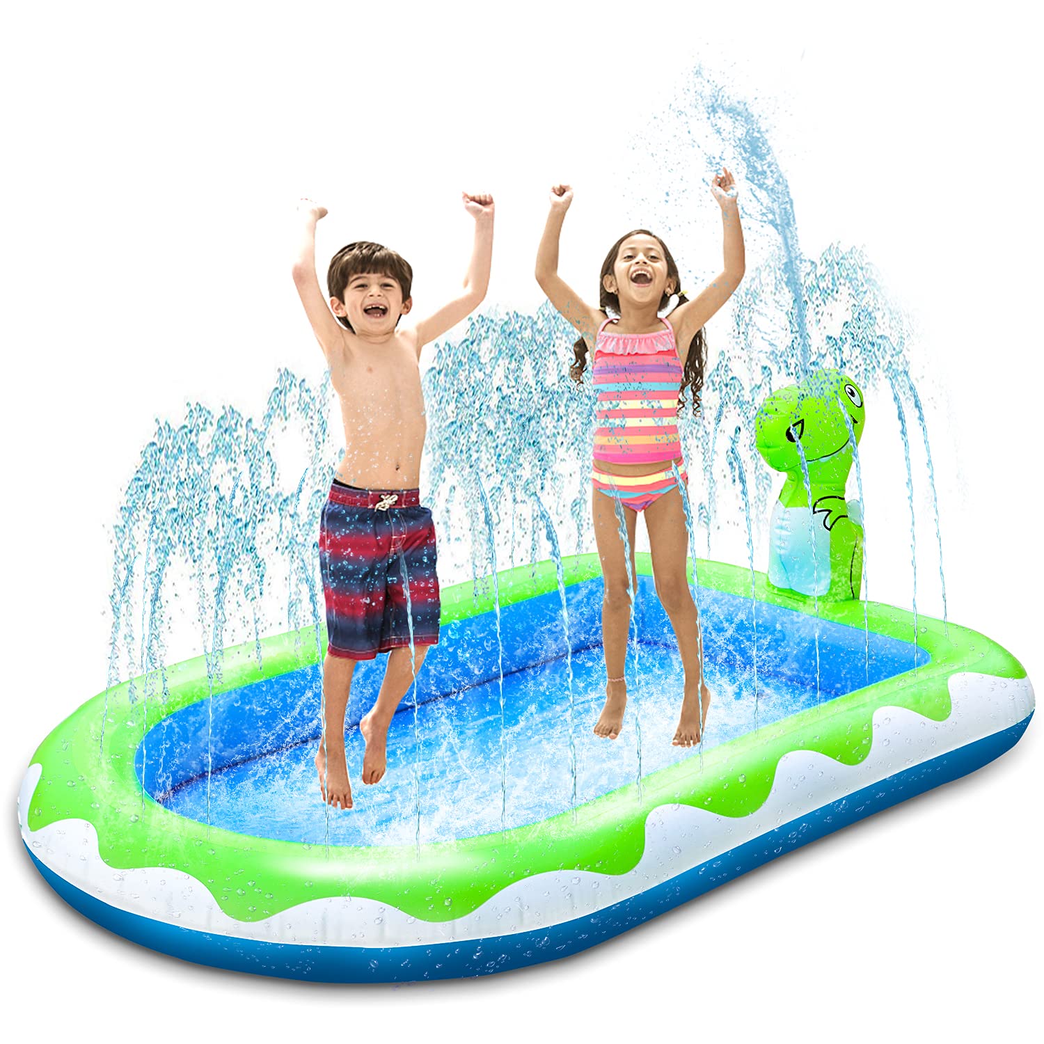 Inflatable Sprinkler Pool for Kids Toddlers Outdoor Water Toys,URMARVELOUS Dinosaur Kiddie Pool, Baby Wading Pool for Summer Backyard,Outside Play Equipment for 3 4 5 6 7 8 9+ Year Old Boys Girls