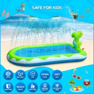 Inflatable Sprinkler Pool for Kids Toddlers Outdoor Water Toys,URMARVELOUS Dinosaur Kiddie Pool, Baby Wading Pool for Summer Backyard,Outside Play Equipment for 3 4 5 6 7 8 9+ Year Old Boys Girls