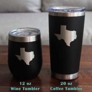 Texas State Outline - Whiskey Rocks Glass - State Themed Drinking Decor and Gifts for Texan Women & Men - 10.25 Ounce