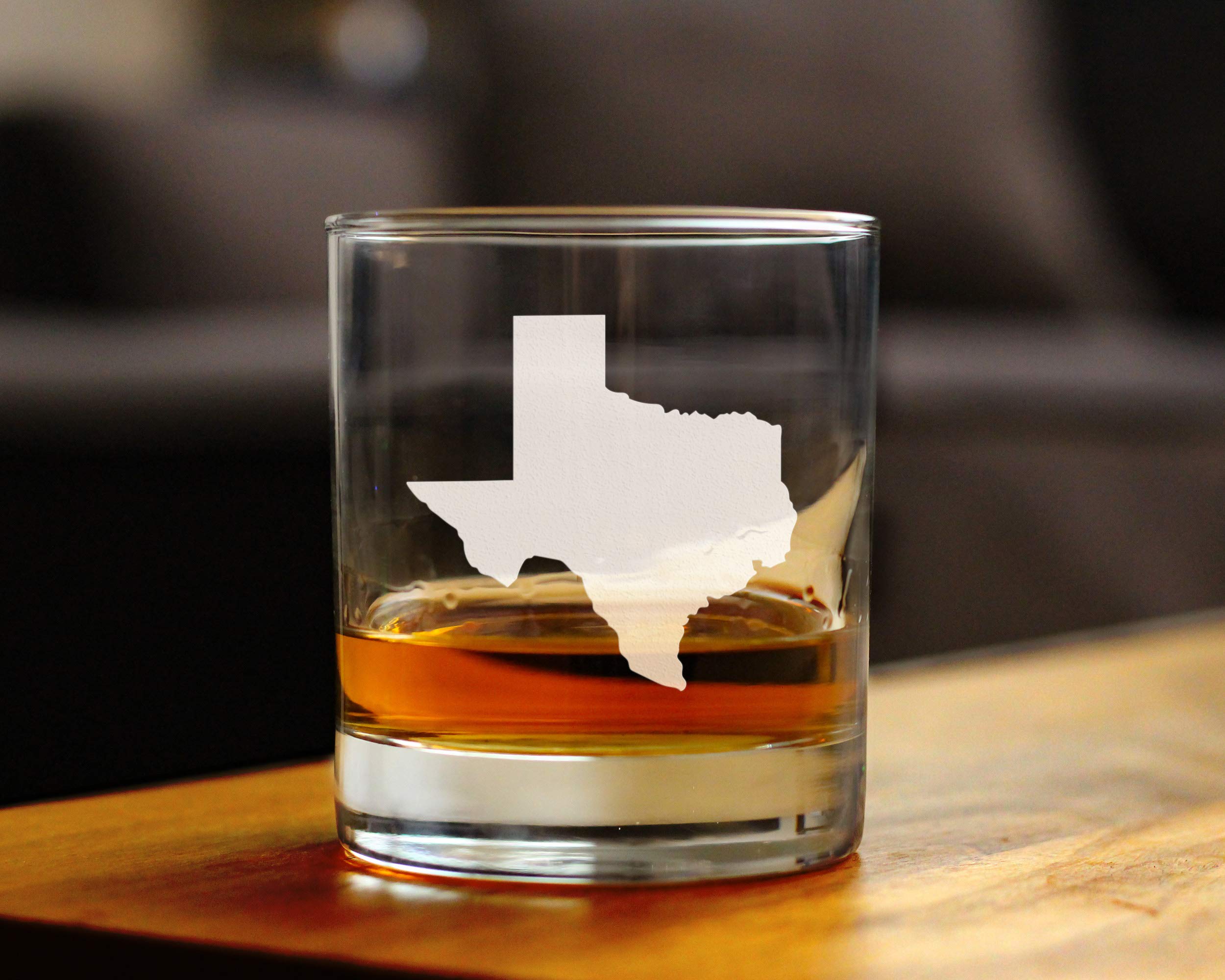 Texas State Outline - Whiskey Rocks Glass - State Themed Drinking Decor and Gifts for Texan Women & Men - 10.25 Ounce