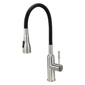 transolid pf7509a kitchen/laundry faucet with dual spray and flex neck in black