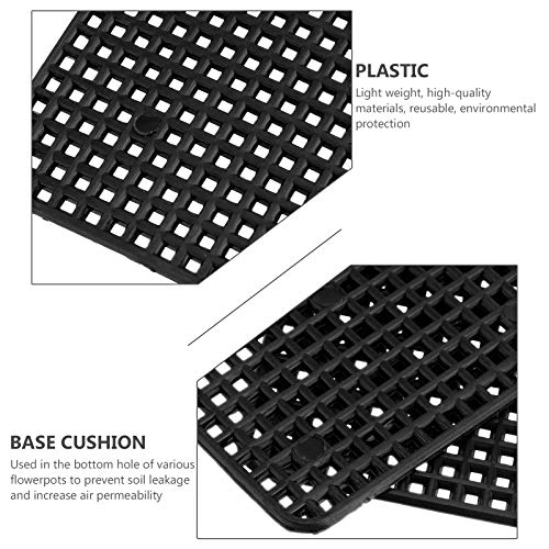 DOITOOL 20pcs Flowerpot Pad Hole Mesh Pad Flowerpot Pads Bonsai Water Pad (Black) Flower Pot