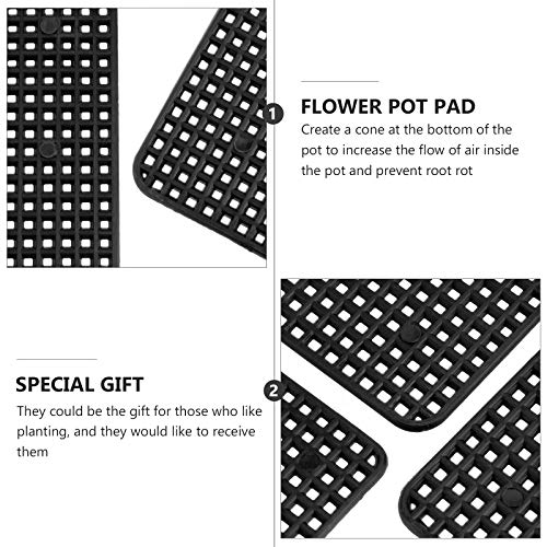 DOITOOL 20pcs Flowerpot Pad Hole Mesh Pad Flowerpot Pads Bonsai Water Pad (Black) Flower Pot