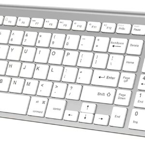 J JOYACCESS Bluetooth Keyboard, Multi-Device Wireless Keyboard with Number Keypad, Wireless Keyboard Compatible with iMac, Mac, Apple, MacBook Air/Pro,Laptop, Android, Windows,Computer-Silver