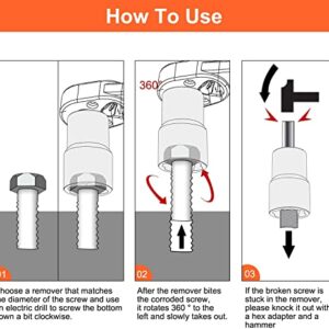 XEWEA 9PCS Bolt Nut Extractor Set, 1/2" Drive Impact Lug Nut Remover Socket Tool, Wheel Lock Removal Kit, Easy Out Extractor Set for Damaged, Frozen, Rusted, Rounded-Off Bolts Nuts & Screws