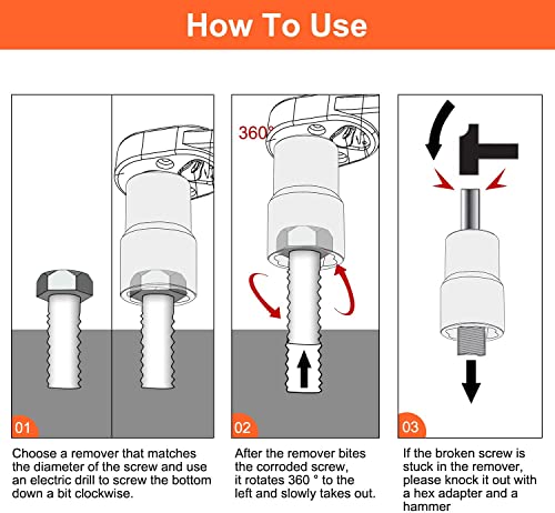 XEWEA 9PCS Bolt Nut Extractor Set, 1/2" Drive Impact Lug Nut Remover Socket Tool, Wheel Lock Removal Kit, Easy Out Extractor Set for Damaged, Frozen, Rusted, Rounded-Off Bolts Nuts & Screws