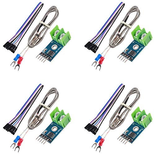 ACEIRMC DC 3-5V MAX6675 Module + K Type Thermocouple Temperature Sensor Thermocouple Sensor Set M6 Screw Compatible with Raspberry Pi Arduino (4pcs)