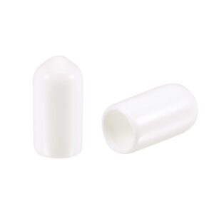 uxcell 50pcs round rubber end caps 1/4"(6mm) white vinyl cover screw thread protectors