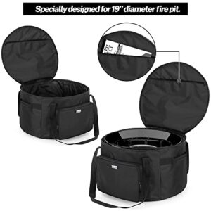 SAMDEW 19-Inch Outdoor Fire Pit Bag and 20lb Propane Tank Bag, Black, Bag Only