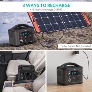 Fiodio Portable Power Station 300Wh, Solar Generator with AC110V 300W AC Outlet, PD 60W Quick Charge, Charge up to 8 Devices, Backup Battery for Home Camping Emergency Use